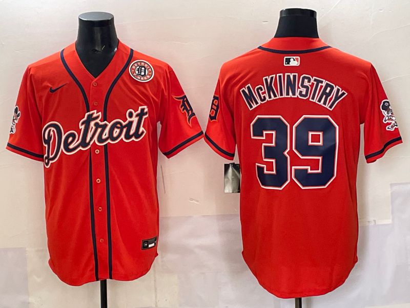 Men 2025 Detroit Tigers 39 Mckinstry Orange Nike MLB Jersey style 06